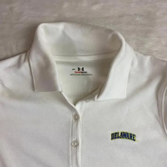 Under Armour Heatgear‎ Shirt Polo Womens Delaware White Small - Picture 2 of 7